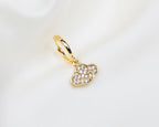 Handgemaakte 14k gold plated oorbel met een hanger in de vorm van een wolk met witte zirkonia