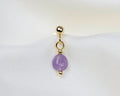 Handgemaakt 14k gold plated oorknopje met een amethist hanger