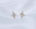 14k gold plated oorknopje in de vorm van een ster met een pavésetting van zirkonia stenen