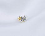 14k gold plated oorknopje met een cluster van zirkonia stenen