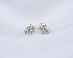 14k gold plated oorknopjes met een cluster van zirkonia stenen