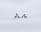 14k gold plated zirkonia oorknopjes in de vorm van een driehoek