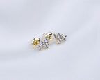 14k gold plated oorknopjes met een cluster van zirkonia stenen